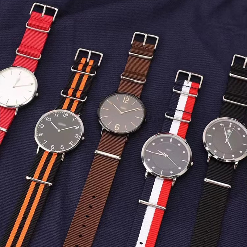 Nylon Nato Strap - 18/20/22/24mm Cambos çizgili güçlü kumaş naylon