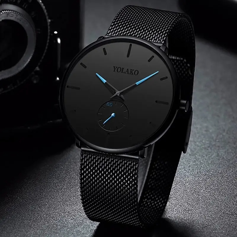 Stainless Mesh Band - YOLAKO Erkek Moda Minimalist Saatler Erkekler