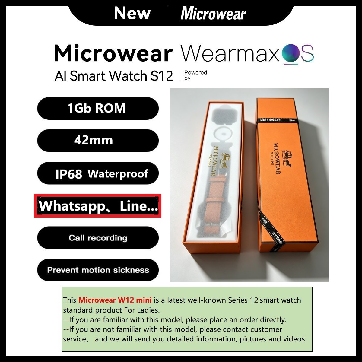 Smartwatch M Active - Microwear W12mini Akıllı Saat Yedek Modeli,
