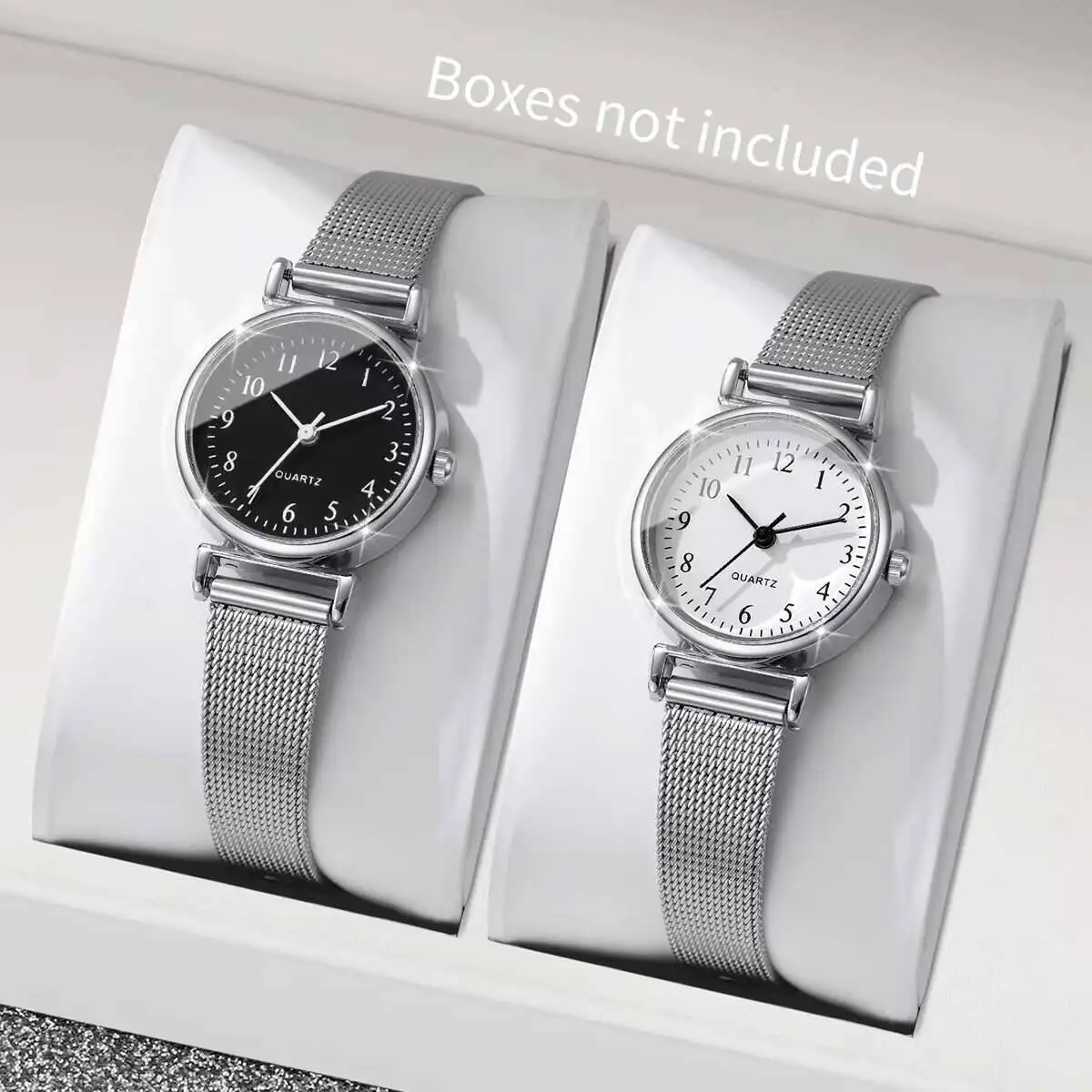 Stainless Mesh Band - 1/2 adet moda kadın saatler basit