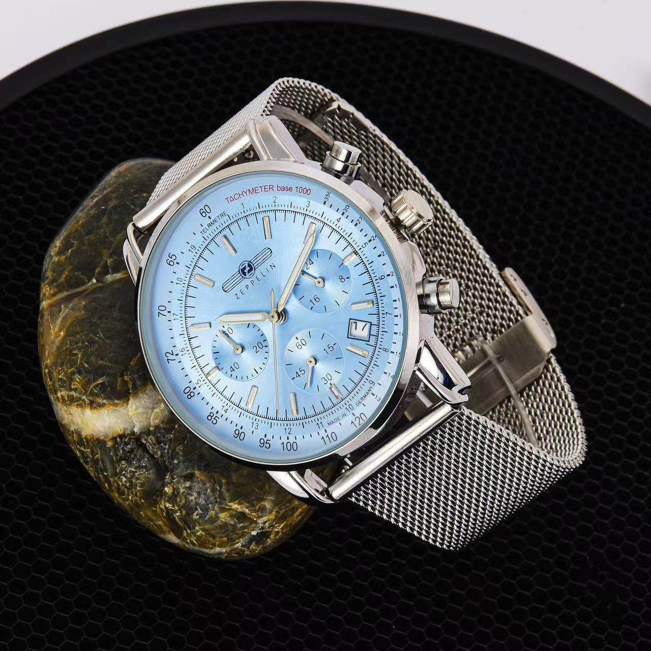 Stainless Mesh Band - 2026 Yeni Koleksiyon Zeppelin Erkekler Kuvars