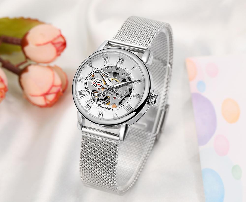 Reloj Mujer FORSINING moda kad - Stainless Mesh Band incelemesi ve fiyatı