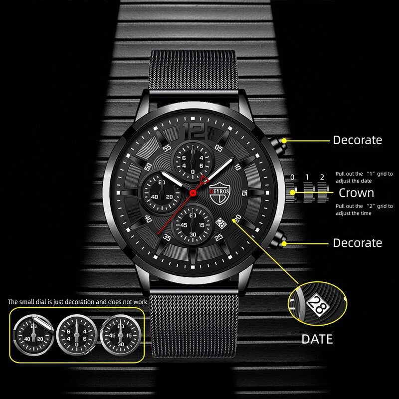 DEYROS Mens moda Minimalist sa - Stainless Mesh Band incelemesi ve fiyatı