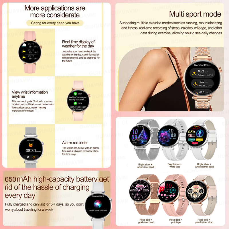 Kadınlar İçin Yeni 1.27 inç Ak - Smartwatch Custom incelemesi ve fiyatı