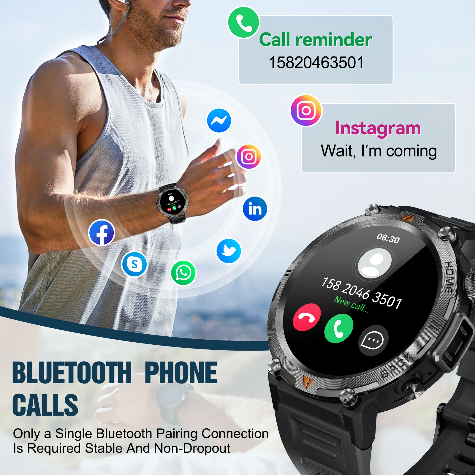 EIGIIS KE3 Bluetooth çağrı akı - Android Smartwatch Accessories incelemesi ve fiyatı