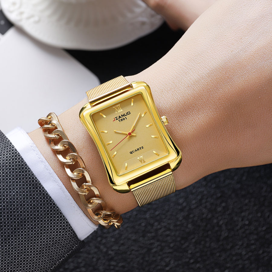 2024 yeni Trendy erkek kare iz - Stainless Mesh Band incelemesi ve fiyatı